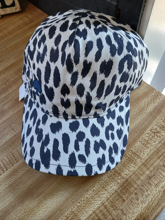 Kate Spade NWT Navy/White Leopard Spot Baseball Cap - Picture 3 of 4